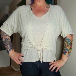 Lavender Field Off-white front tie blouse